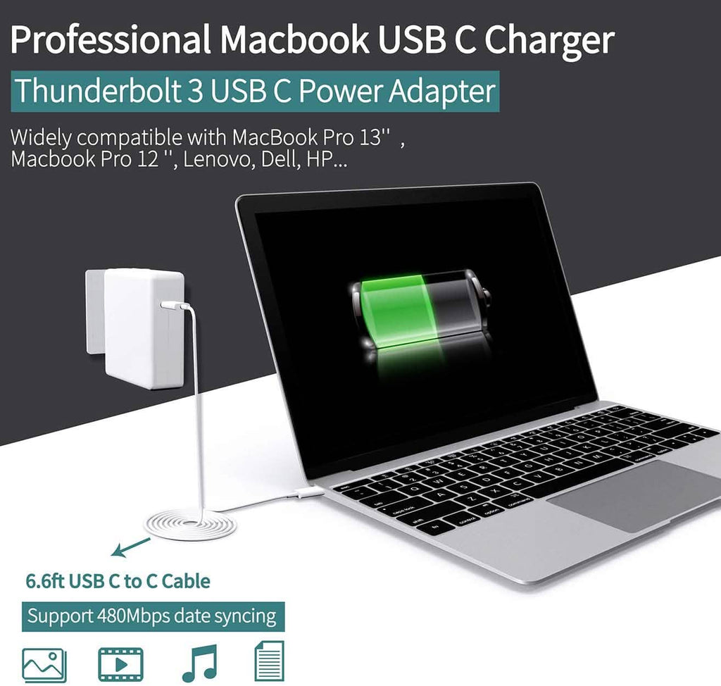 61W USB C Charger Power Adapter for MacBook