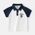 Boy's Cartoon Polo Shirt Summer Casual Short Sleeve Raglan Sleeve for Kids and Teens