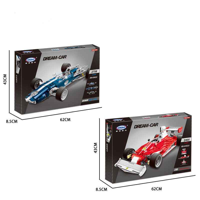 Creative Technology Blue Racing Car Assembling Building Blocks Toy