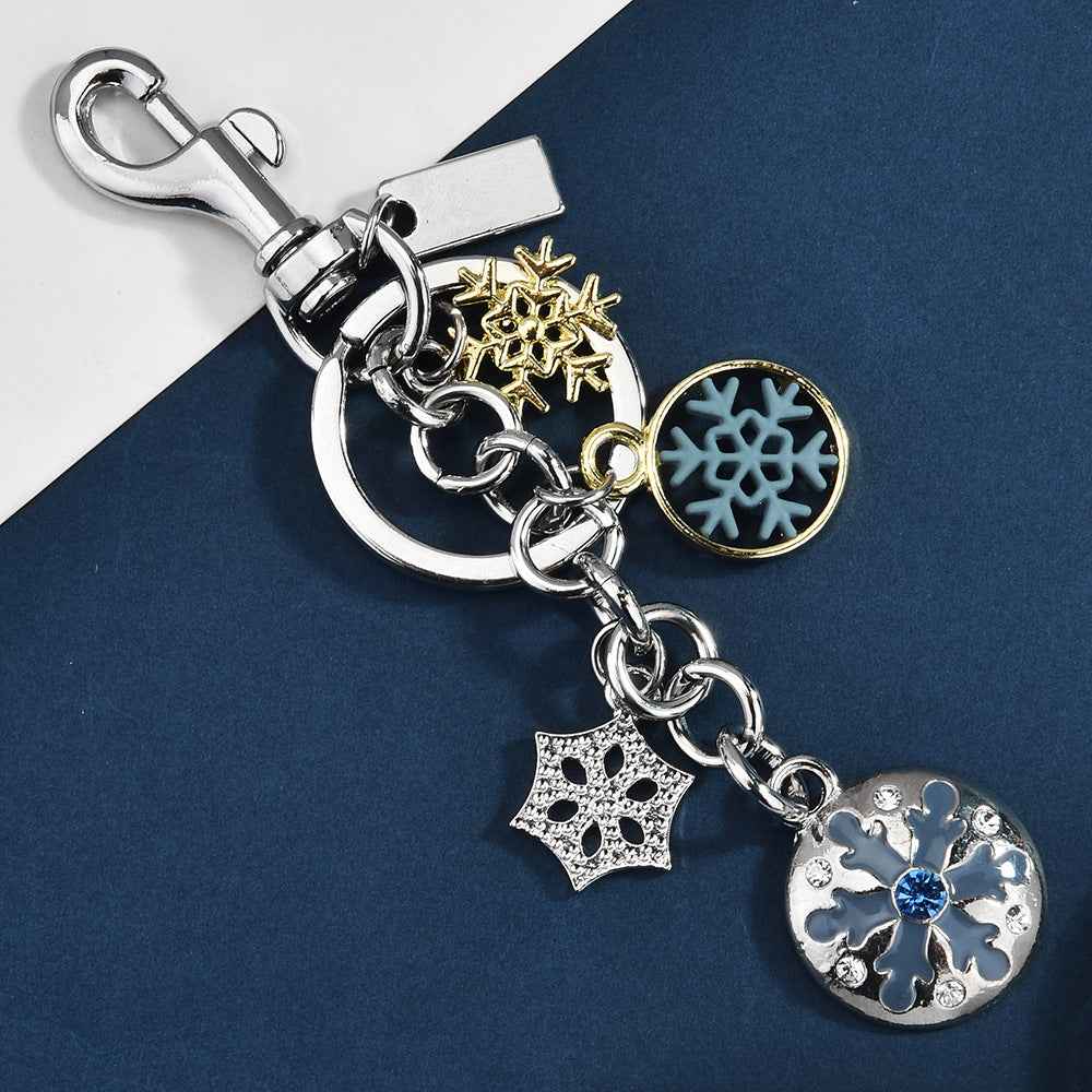 Metal keychain cute fruit set with diamonds apple keyring pendant handbag keyring accessory for women