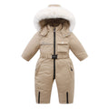Autumn And Winter Fleece-lined Overalls Ski Suit For Children