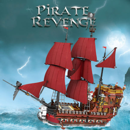 High-Difficulty Building Block Toy With Black Pearl Assembly Model Pieces