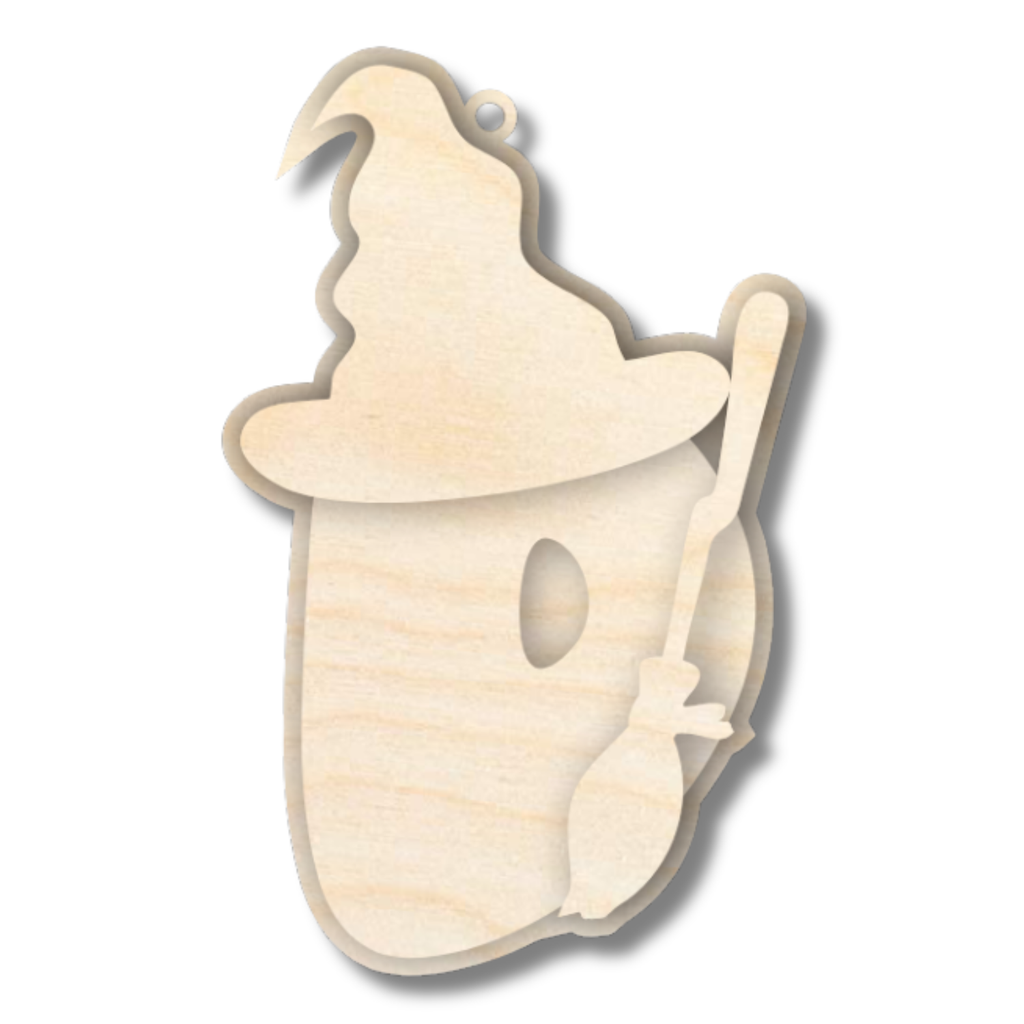 Unfinished Wood Layered Letter Halloween Witch Tags | A-Z | 3 Piece | 6" Tall | 1/8" Wood | Wood Craft DIY