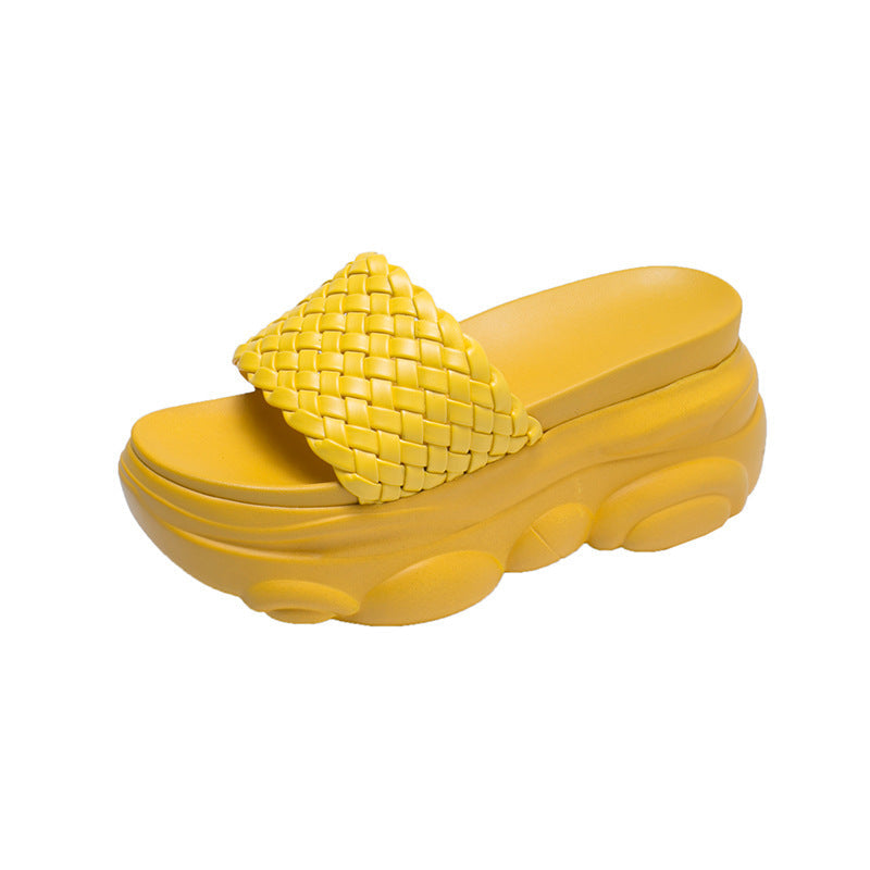 High Slippers Women Open Toe Sandals Summer Soft Slipper Indoor Outdoor Beach Shoes Comfort Platform Sandals Open Toe Leather Slippers Lightweight Flip Flops Shoes For Summer