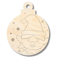 Unfinished Wood Etched Girl Elf Ornamet Shape | Paint By Line Crafts | up to 30" DIY