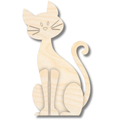 Unfinished Wood Layered and Etched Cat Shelf Sitter | 6" Tall | 1/4" Wood | Wood Craft DIY