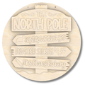 Unfinished North Pole Directions Door Sign Kit | Wood Craft Cutouts | 1/4" Thick |