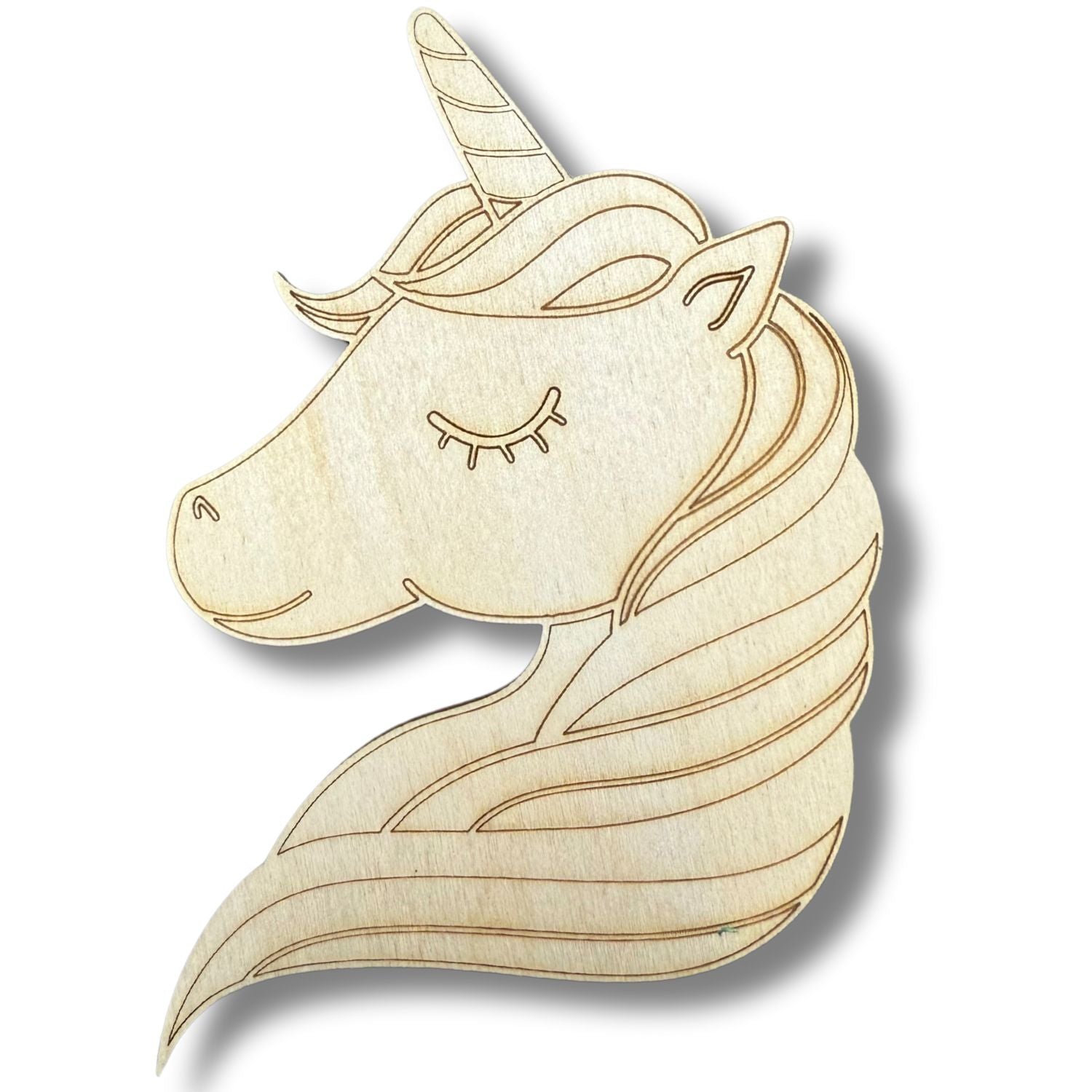 Unfinished Wood Etched Unicorn Shape | Paint By Line Crafts | up to 30" DIY