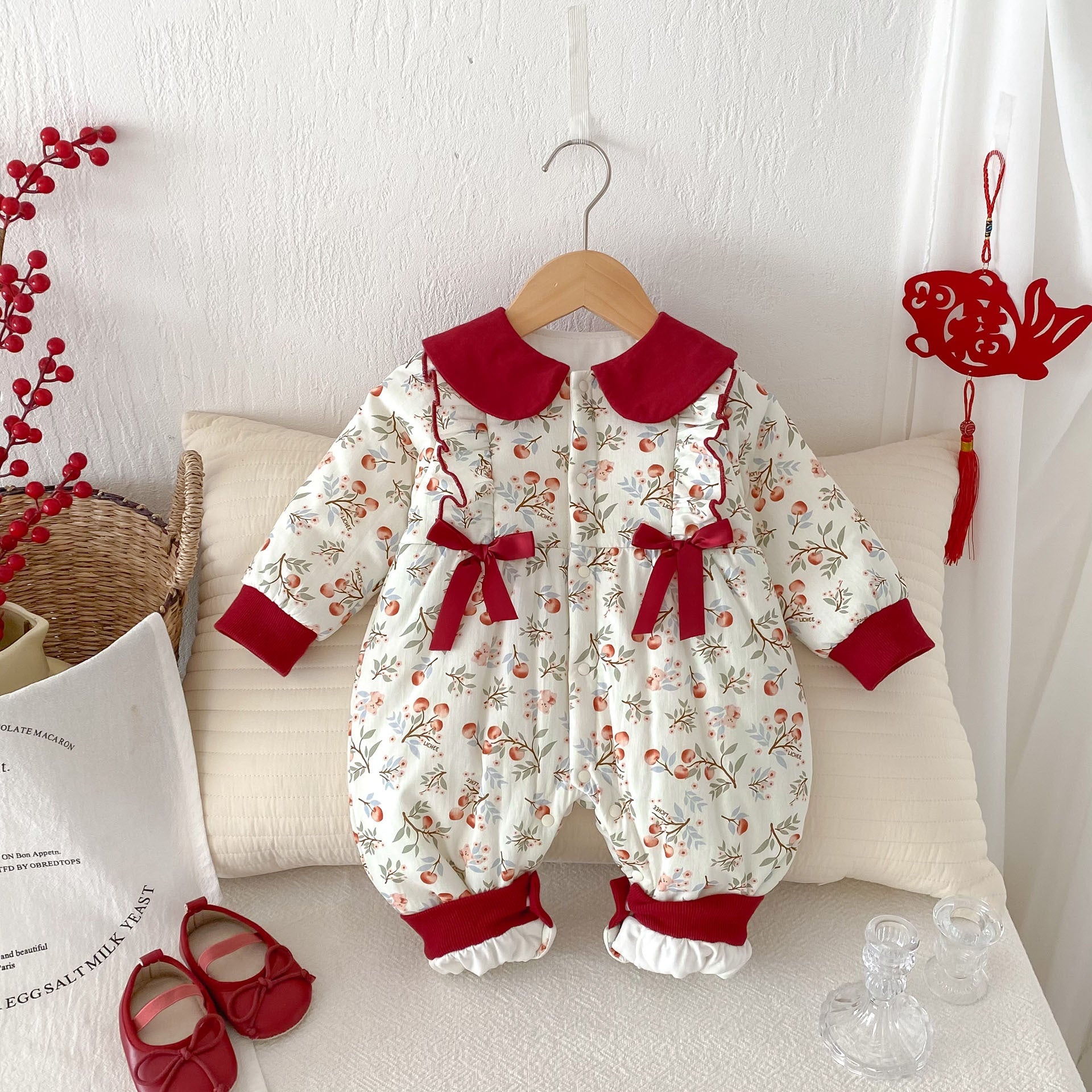 Baby Cotton-padded One-piece Bodysuit Pure Cotton Class A Winter Clothing Warm And Extra-thick