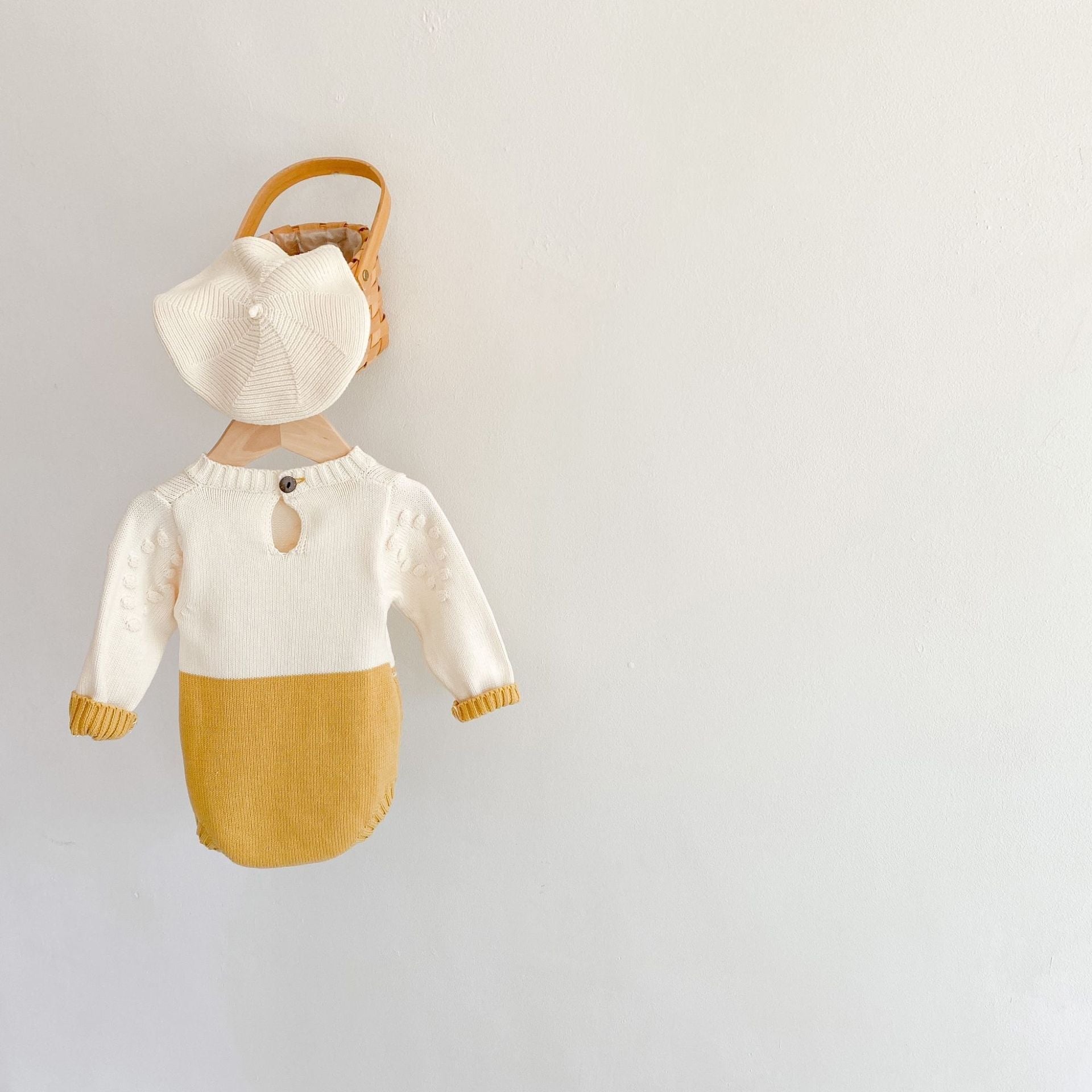 Sunflower Embroidered Knitting Sweater One-piece Suit
