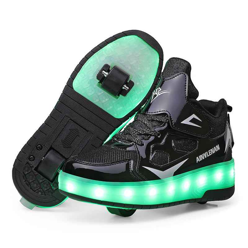 New Boy Student Roller Skating Shoelace Wheels