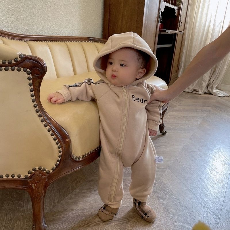 AutumnWinter Fleece- Lined Onesie For Newborn Babies