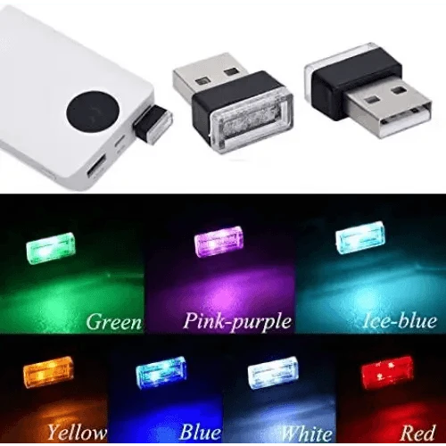 7 Color Lights LED Mini USB Ambient Neon Interior Light Car Accessories Cars Gadgets Bright Colors