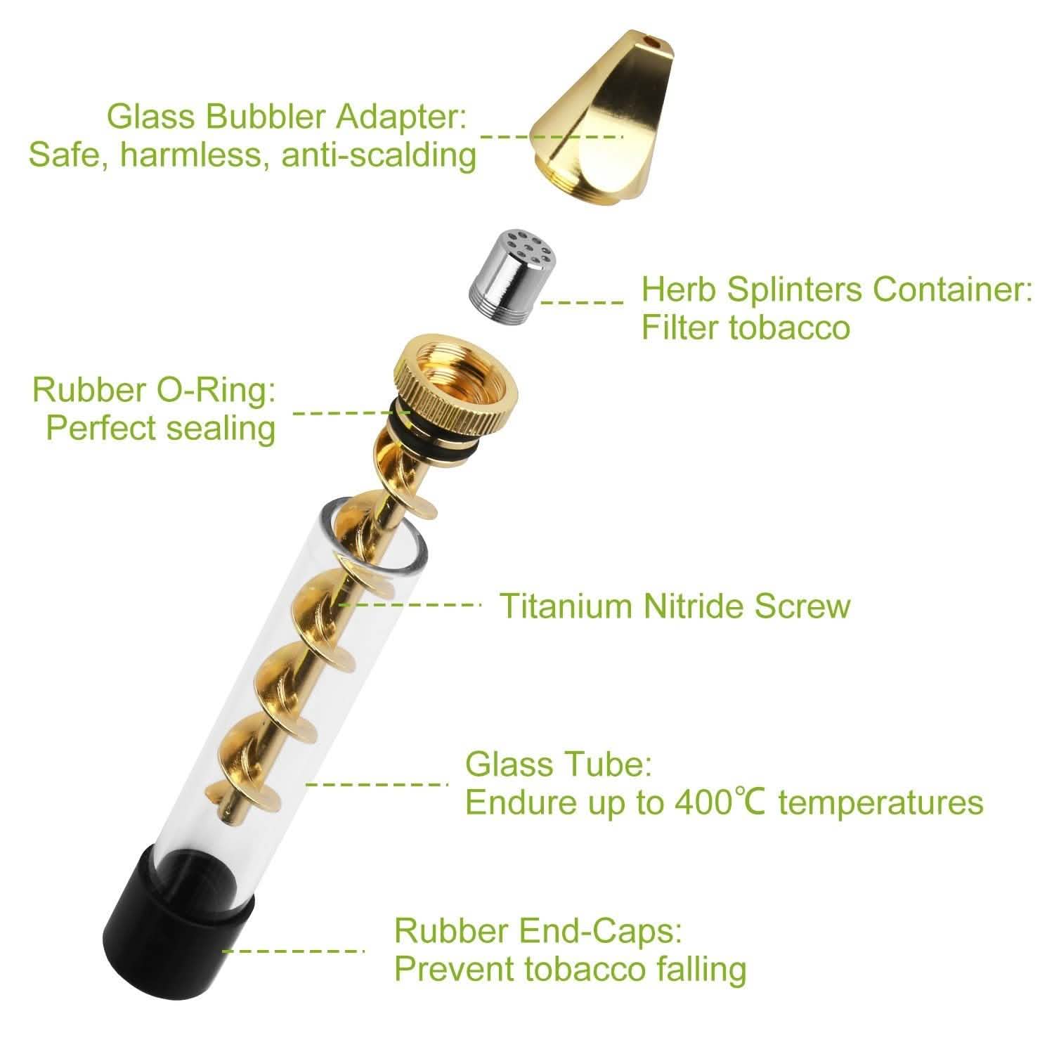 7-in-1 Grinder Blunt Kit with Smoking Metal Tip Cleaning Brush