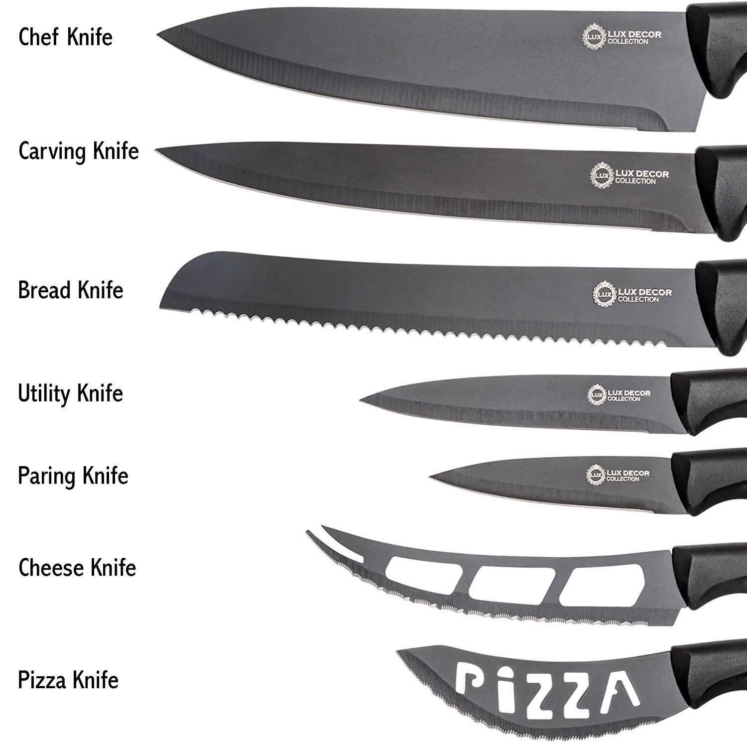7-Piece Set: Chef Knife, Bread, Carving, Utility, Pairing, Cheese, Pizza