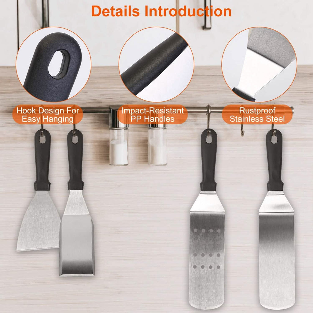7-Piece Set: Stainless Steel BBQ Grilling Utensil Tools