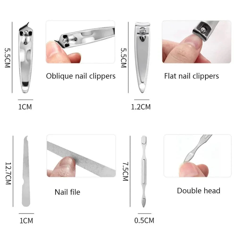 7-Piece Set: Stainless Steel Portable Nail Clipper Tool Set