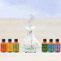 7-Piece: White Marble 300ml Ultrasonic Aroma Diffuser with Essential Oil Gift Set