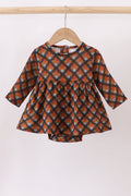 Premium brown plaid muslin bubble
