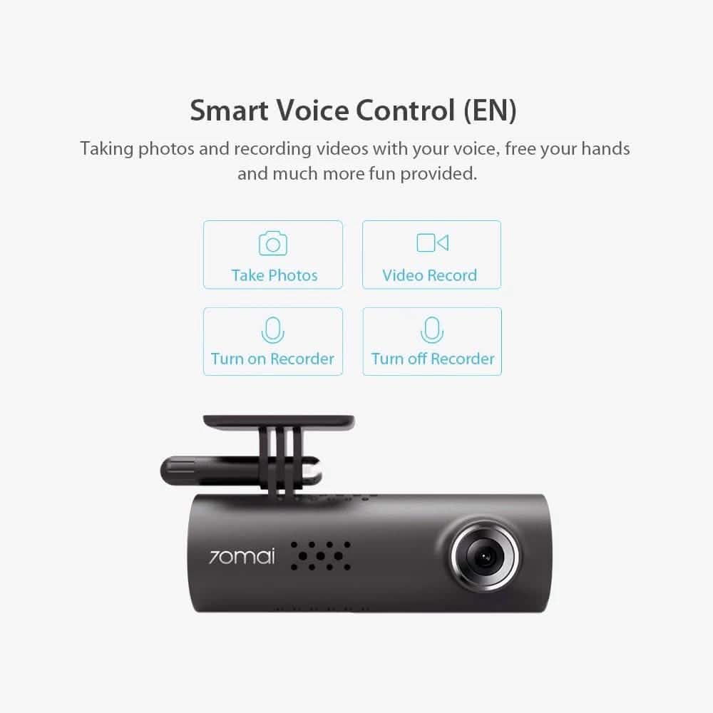 70mai Smart Dash Cam - 1S Car DVR 1080P HD Night Vision Voice Control