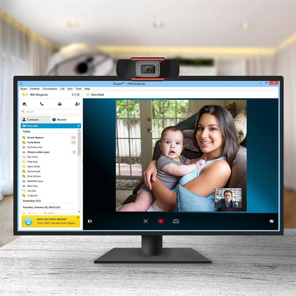 720p HD Webcam with Mic Rotatable PC Desktop Web Camera Cam Mini Computer WebCamera Cam Video Recording Work Video Calling and Recording For Camera Desktop OR Laptop Gaming Conferencing & Working