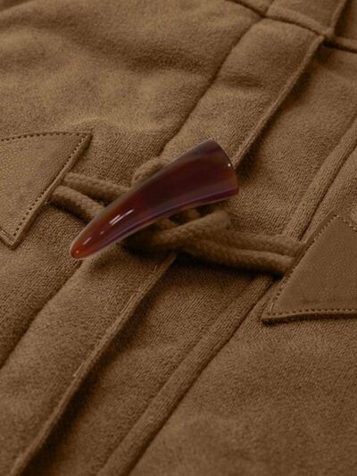 Full Size Pocketed Long Sleeve Hooded Toggle Jacket – Stylish & Functional Outerwear for Women