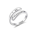I am enough hollow cross ring with adjustable opening