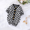 Ins New Chessboard Baby One-piece Garment Thousand Bird Pattern Knitting