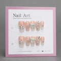 Short Butterfly Rhinestone Nails