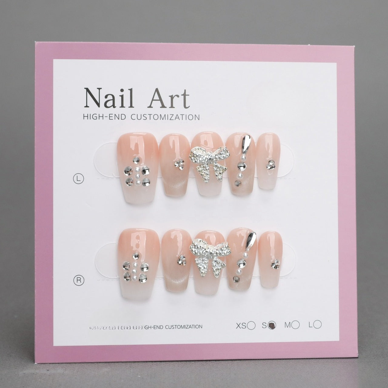Short Butterfly Rhinestone Nails