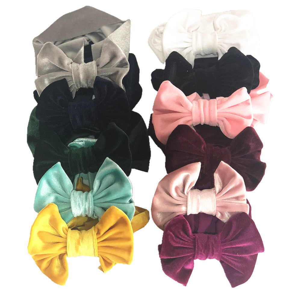 Childrens Multi-color Festive Velvet Headband With Stretchy Hair Accessory