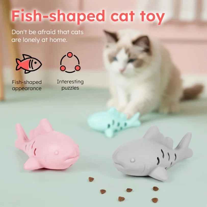 Silicone fish young cat pet teasing cat gnawing and hiding food