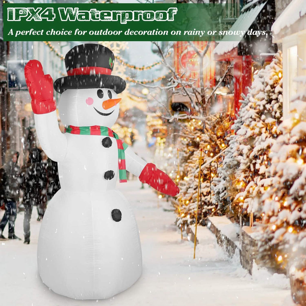 7.9ft Christmas Inflatable Giant Snowman Blow Up with LED Lights Hat Scarf
