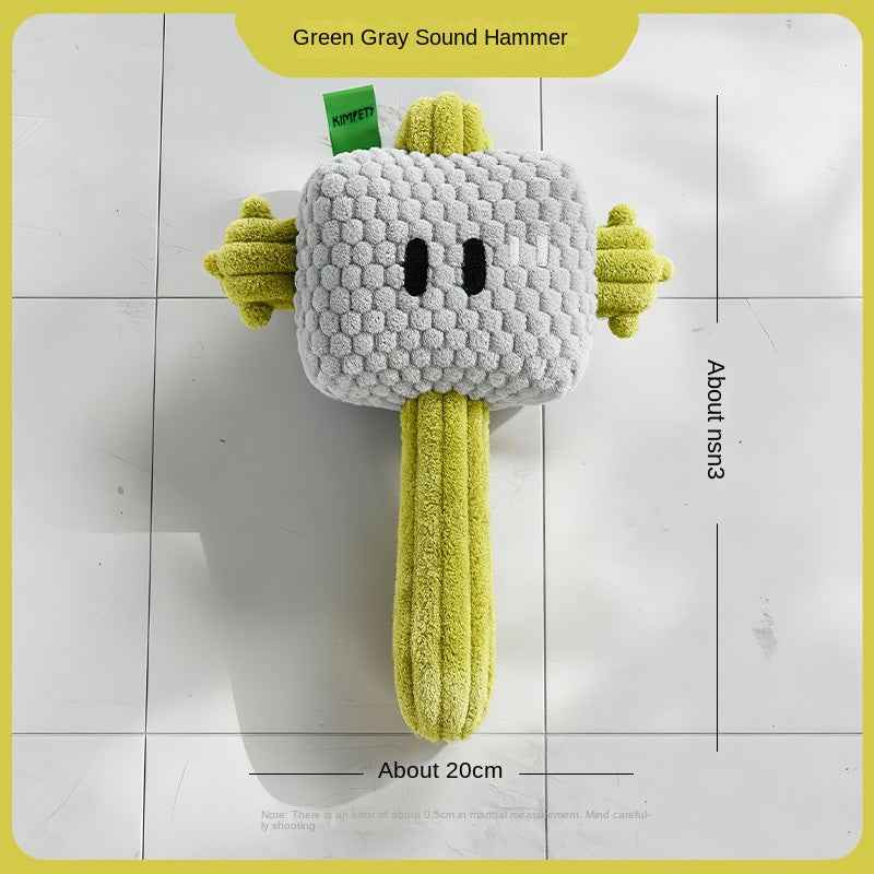 Dog Hammer Toy Self-Entertainment Durable Chew Rope Knot with Sound for Small Dogs, Golden Retriever, Teddy Pet Supplies