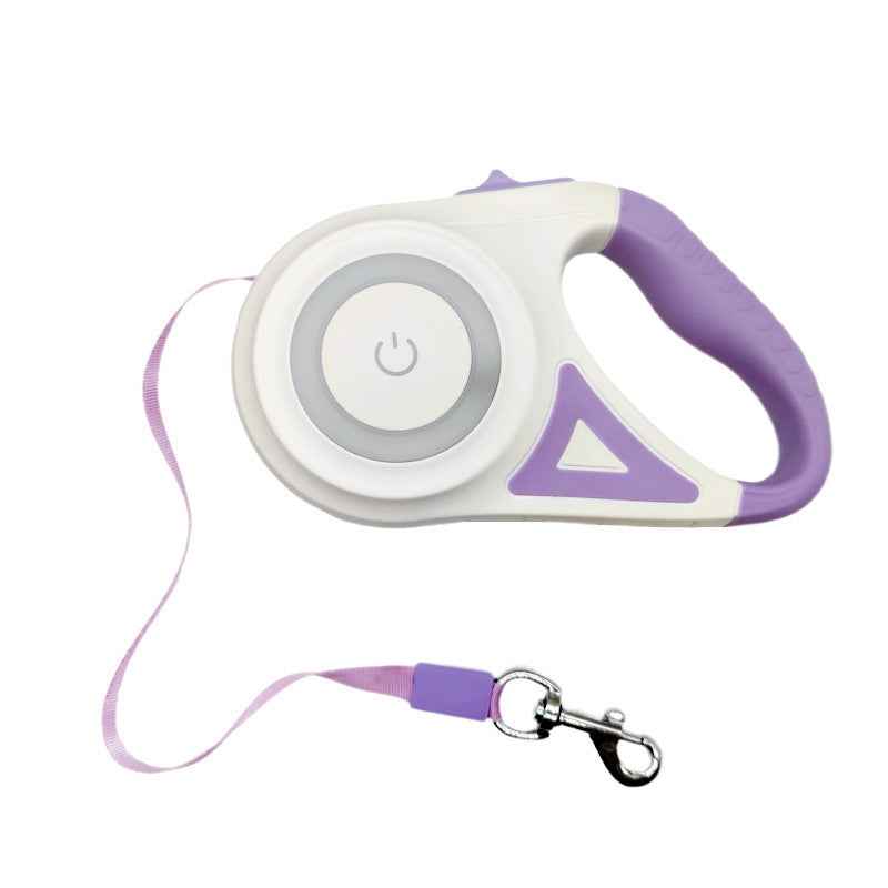 Dog walking rope with LED light automatic retractable traction rope non gripping dog traction rope pet supplies