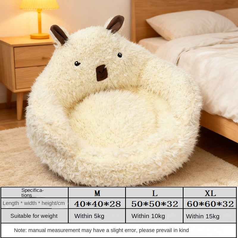 Dog House Winter Warm Dog Bed Semi-Enclosed Dog Cage Pet Pad Pet Dog Bed Removable Washable Cat Bed Dog Cage
