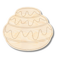 Unfinished Wood Etched Cinnnamon Bun Shape | Paint By Line Crafts | up to 30" DIY