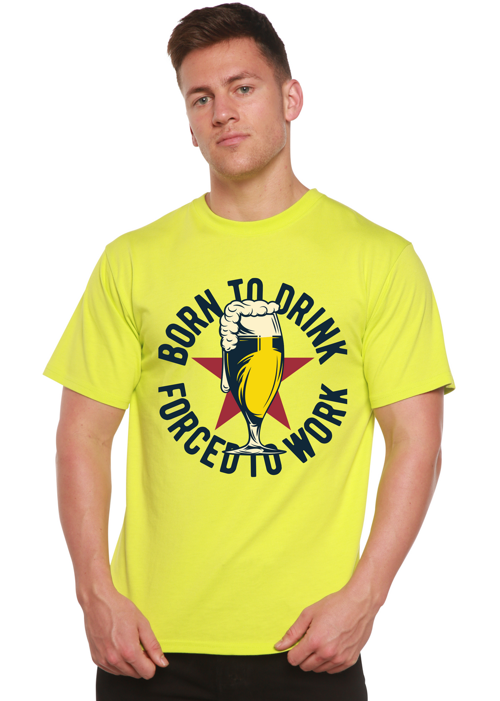 Born to Drink Men's Bamboo Viscose/Organic Cotton Short Sleeve Graphic T-Shirt