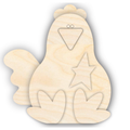 Unfinished Wood Layered and Etched Chicken Shelf Sitter | 6" Tall | 1/4" Wood | Wood Craft DIY