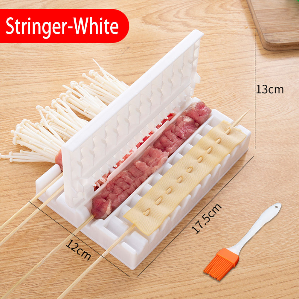 Multifunctional Barbecue String Skewers Kebab Food Meat String Device Skewer for Pork Maker BBQ Tools Accessories BBQ Meat Skewer Multifunction Tool Quick Barbecue Kebab Meat String Device Machine Maker