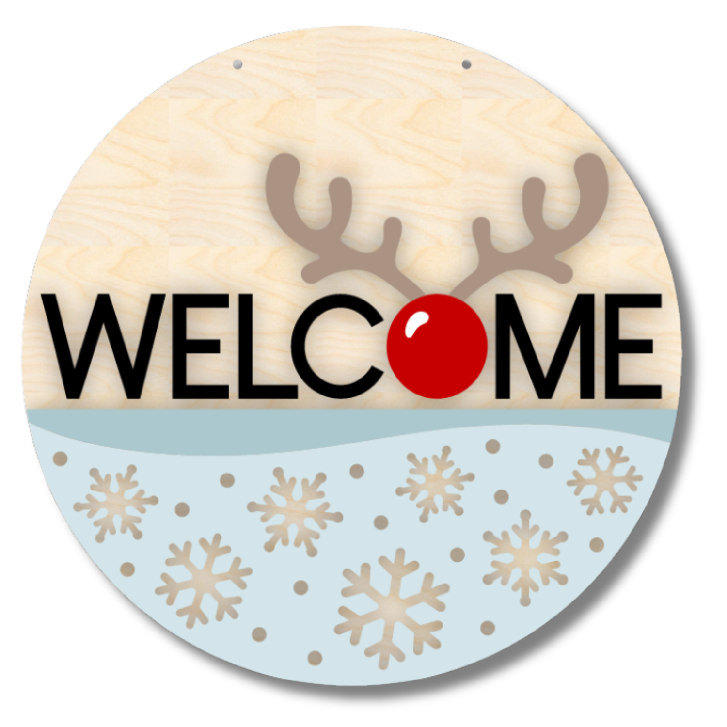 Unfinished Welcome Snowflake Reindeer Door Sign Kit | Wood Craft Cutouts | 1/4" Thick |