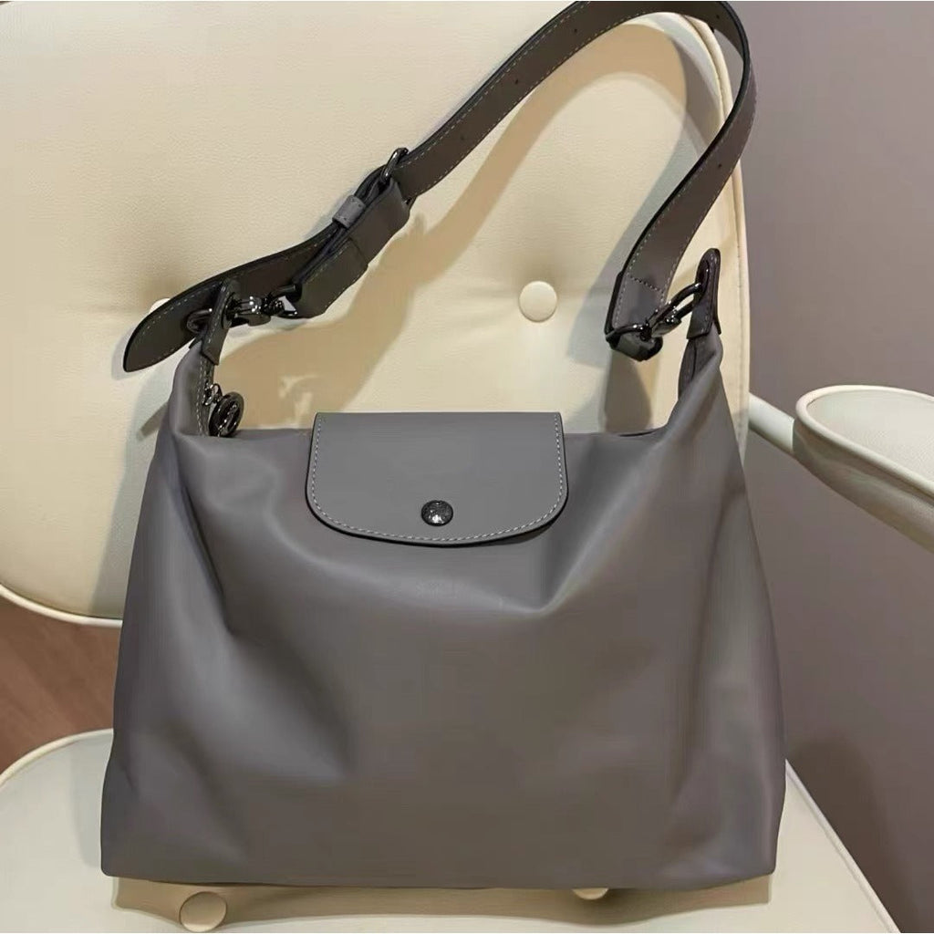 Hobo shoulder bag, boho grey women's bag, Crossbody shoulder bag, large capacity versatile women's hobo bag