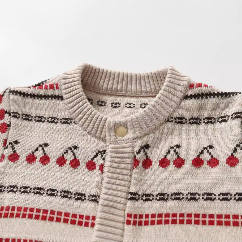 Knitted Jacquard Double-Layer Thickened Baby Romper For FallWinter