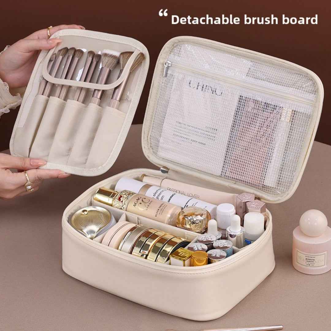 Free partition cosmetic bag, large capacity travel portable toiletry bag, makeup bag for women,Travel makeup bag,Makeup bag organizers, makeup bags small,