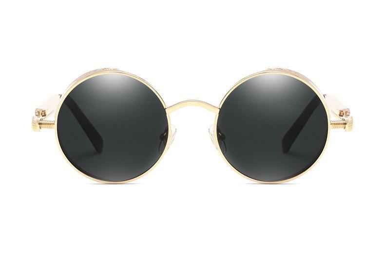Luxury Popular Retro  Gothic Steampunk Polarized Men and  Women Brand Designer Vintage Round High Quality Metal Frame Sunglasses With UV400 Protection