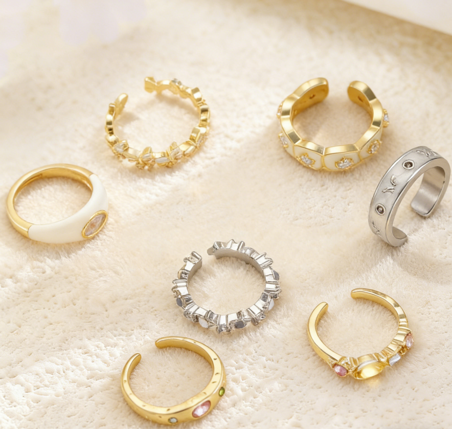 Oil-Dropped Zircon Ring for Women