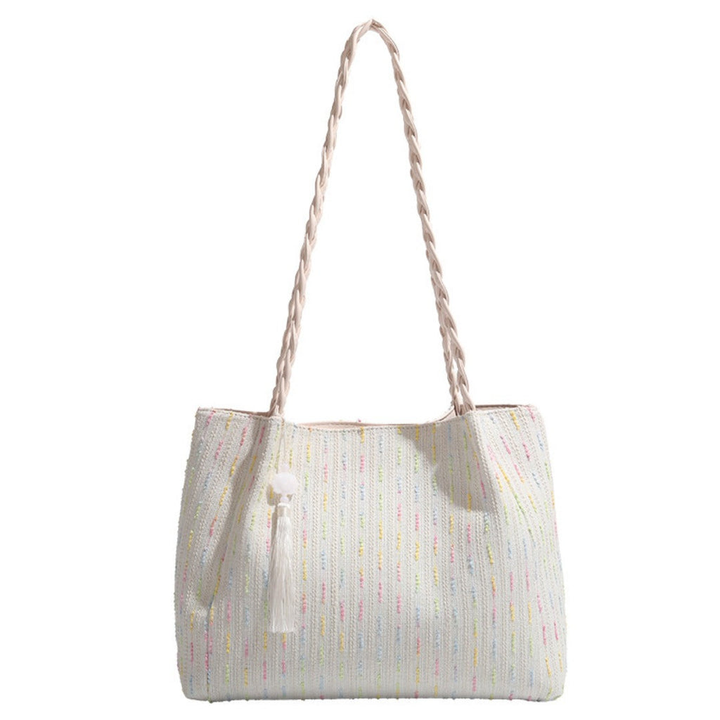 Knitted tote bag, women hobo bag, women's large capacity shoulder bag, commuter shoulder canvas bag women
