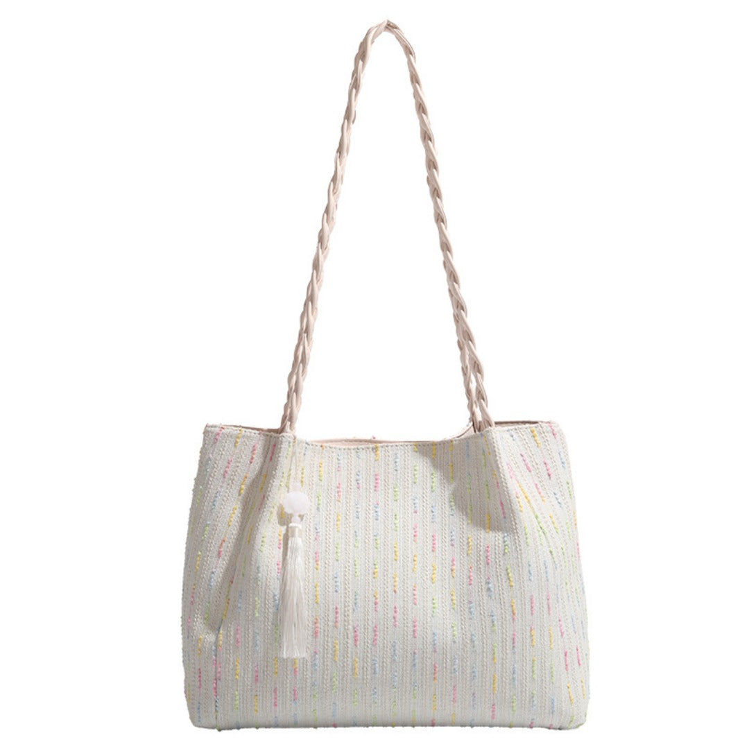 Knitted tote bag, women hobo bag, women's large capacity shoulder bag, commuter shoulder canvas bag women