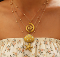 Stainless Steel Starfish & Shell Pendant Necklace