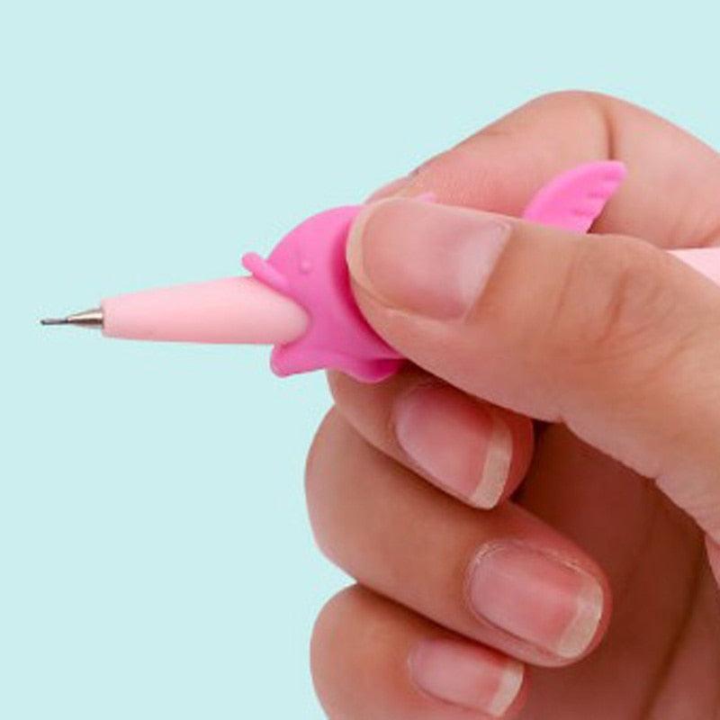 80 Pcs Silicone Pencil Writing Correction Device for For Child Children Learning Aid Grip Stationery Fish Pen Grip Holder Writing Aid Pencil Holder for Children Students Adults Silicone Pen Grip Corrector